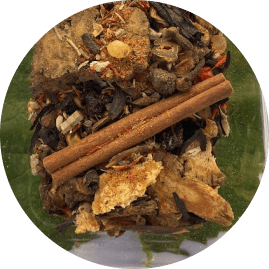 Raw herbs in bowl